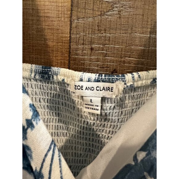 ZOE & CLAIRE Floral Puff Sleeve Front Slit Midi Dress size L - Picture 5 of 10